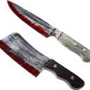 2 Pieces Plastic Bloody Knife Halloween Bloody Toy Knife for Halloween Costume Accessory
