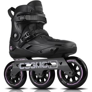 Adult Inline Skate - COSMOID High Performance Roller Skates Blades for Women & Men, 3 Wheels 110mm Metal Frame,Indoor Outdoor and Fitness Black,Size 8-9