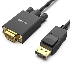BENFEI DisplayPort to VGA Cable, 6ft 1.8M Display Port of Computer/Laptop to VGA of Monitor/Projector Gold-Plated Adapter (Not Bidirectional,Not Compatible with HDMI or USB)