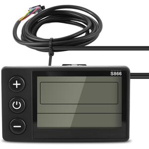 LCD Display, 24V 36V 48V ElectricBike Control Panel LCD Display Meter for Scooter Modification | S866 Ebike Electric Bicycle LCD Display with SM Plug