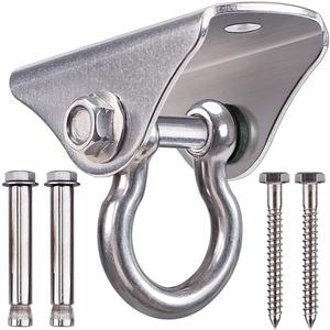 BeneLabel Stainless Steel Heavy Duty Swing Hanger Ceiling Mount 1600 LB Capacity Swing Hardware for Swing Seat, Yoga, Heavy Bag, Porch Swing, Hanging Chair with 2 Screws and 2 Expansion Bolts