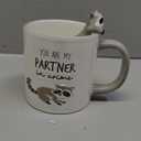 Pavilion Gift Company You Are My Partner In Crime - Raccoon Gray 17oz Dolomite Coffee Cup Mug