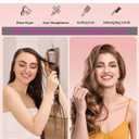 Travel Dual Voltage Hair Dryer Brush, Small Hot Air Brush for European Travel, Compact 2 Inch One Step Blowout and Volumizer Hair Blow Dryer with Oval Design, Rose Gold