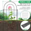 18 Pack Decorative Garden Fence Animal Barrier: 17 in(H) x 18 ft(L) Border Flower Rabbit Garden Fencing Small Arched Rustproof Metal No Dig Fence Landscape Decor for Yard