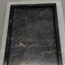 Marble Bathroom Tray for Countertop & Home Decor, Natural Decorative Marble Tray for Jewelry & Perfume Organizer, Luxury Stone Vanity Trays for Dresser, Kitchen Counter, 12" x 8", Gray Black