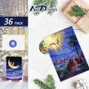 2 x 36 Pack Christmas Greeting Cards Bulk Holy Night Blank Note Cards with Envelopes Matching Seal Stickers for Holiday Xmas, 4 x 6 Inch