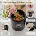 Perfnique Kitchen Compost Bin, 1.3 Gallon Countertop Compost Bin with Lid, Indoor Compost Bucket Includes Inner Bucket Liner and Carbon Filter, Small Compost Bin with Trash Bags (with Bags, Black)