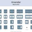 Amerelle 55R4BN Elan Wallplate, 4 Rocker, Cast Metal, Brushed Nickel, 1-Pack