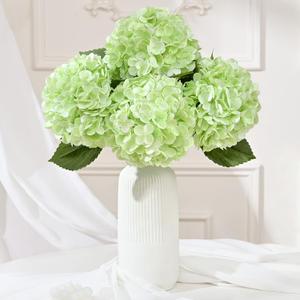 6 Pcs Light Green Hydrangea Artificial Flowers, Latex Real Touch Hydrangea Flowers, 19.6'' Full Faux Hydrangea Flowers Fake Flowers for Home Decor Party Wedding Centerpiece Bouquet Floral Arrangements