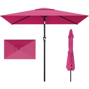 AreShark 6.5' x 10' Rectangular Patio Umbrellas for Outdoor, Outdoor Table Umbrella, Large Outdoor Patio Umbrellas with 6 Sturdy Ribs for Pool, Garden, Deck & Market (Rose Pink)
