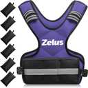 ZELUS Weighted Vest for Men and Women | 4-10lb/11-20lb/20-32lb Vest with 6 Ironsand Weights for Home Workouts | Adjustable Body Weight Vest Exercise Set for Cardio and Strength Training (Violet)