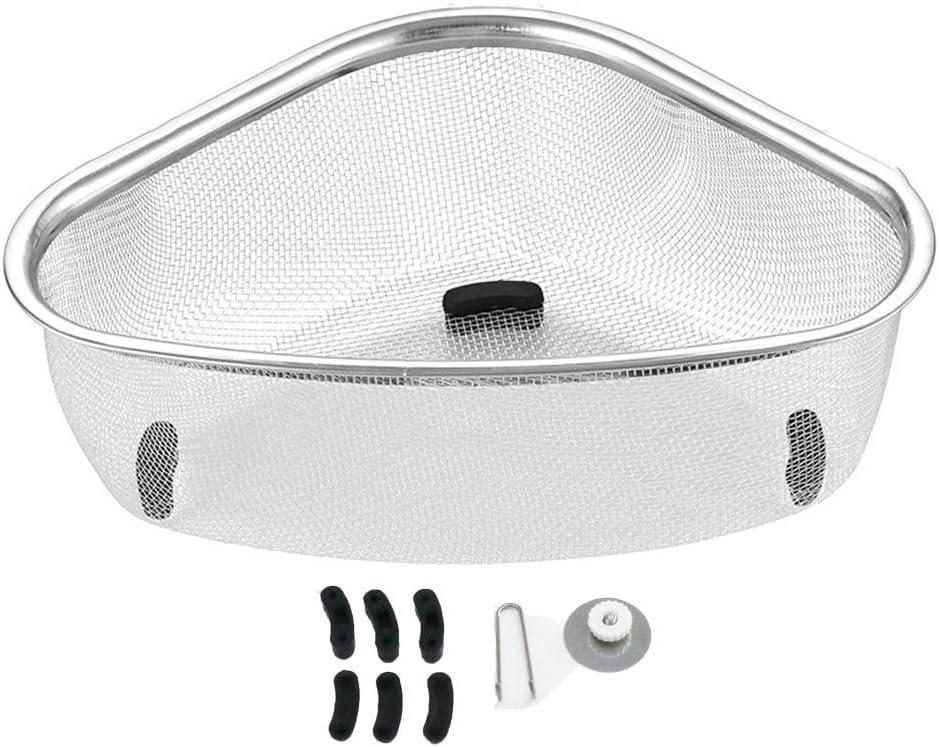 Sink Strainer Basket, Stainless Steel Triangle Kitchen Sink Strainer Basket for Sink Food Strainer, Corner Sink Strainer Basket for Food Strainer, Storage Rack