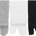 3 Pairs Mid-Tube Cotton Tabi Toe Socks Unisex Split Toe Socks for Men Women Comfortable Elastic Fit for Yoga Sports and Casual Wear