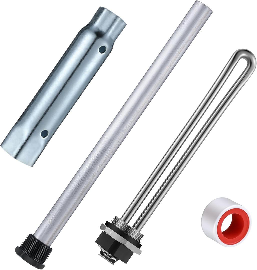 Saillong 4 Pieces RV Water Heater Elements Include 1 Anode Rod 1 Electric Heater Element 1 Dual Hex Wrench and 1 Tape Replacement Kit Compatible with Suburban RV Parts