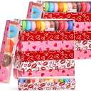 Dunzoom 60 Pack Mother's Day Macaron Cookie Boxes Chocolate Strawberries Boxes with Clear Window Stickers 12 x 2.2 x 2 Inches(Cute Style)