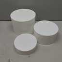3Pcs Buffet Risers, Food Risers for Buffet Table, Display Stand Shelf for Party Catering Dessert Jewelry Collectibles , Different Size White Acrylic Cube Boxes Nesting Risers Food Display with Hollow Bottoms