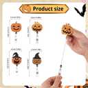 2 x 4pcs Halloween Funny Pumpkin Badge Reels, Id Badge Holder Fall Party Badge Reel Retractable Badge Fixed Scroll for Students Lanyard Supplies Halloween Party