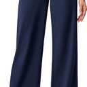 IUGA Womens Dress Pants Wide Leg Pull On Stretchy Work Pants Women High Waisted Business Casual Trousers with Pockets (XL)