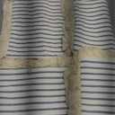 Throw Pillow Covers 12x20 Set of 2 Striped Fringe Pillow Cover Farmhouse Cushion Covers with Tassel Neutral Boho Pillows Decorative Square Pillowcase for Couch Sofa Bed, Blue