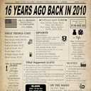 16th Birthday Decorations for Boys and Girls, Back in 2010 Print, 16th Birthday Card, Vintage Party Poster Supplies Anniversary Centerpiece for Teens, 16 Birthday Decoration, Sweet 16