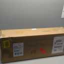 Armen Living Orton 30" Accent Shelf in Walnut Wood Finish with Grey Piping