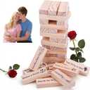48 Fun Stacking Blocks Couple's Tower Game, Romantic Anniversary Birthday Wedding Gifts, Date Night Ideas for Valentines Day Christmas, His and Hers Gift