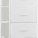 DUMOS Nightstand, Bedside Table with 4 Fabric Drawers, 11.8"D x 17.7"W x 37.4"H