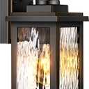 Motion Sensor Outdoor Lights Wall Mount, Dusk to Dawn Exterior Light Fixture ,100% Anti-Rust Aluminum Waterproof Porch Light Outside Wall Lights for House, Black Wall Sconce Lanterns with Water Glass (12.6 in)