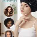 Years calm Reusable Waterproof Shower Caps for Women, Hair Caps for Showers, Double-Layer Elastic Design, for All Hairstyles, Travel-Friendly (black)