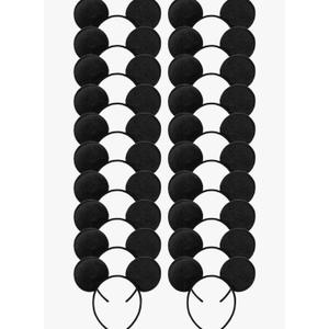 CHuangQi 20pcs Mouse Ears Headband, Solid Black