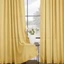 Gold Curtains for Living Room Back Tab Modern Farmhouse Semi Sheer Curtains 102 inches Long 2 Panels Set Muted Neutral Window Curtain for Dining Room Bedroom 52x102
