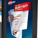 Avery Heavy-Duty View 3 Ring Binder, 0.5 Inch One Touch Slant Rings, 135-Sheet Capacity, DuraHinge, 0.7 Inch Wide Spine, Customizable Clear Cover and Spine, 1 Black Binder (79381)