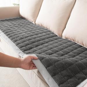 Couch Cover for Dogs Washable,Anti-Slip Back Cat Mat Pet Pad Blanket for Furniture Protector,Fuzzy Pet Sofa Cover for 3 Cushion Couch Sofa Pets Friendly (Dark Gray, 1pc, 27x27)
