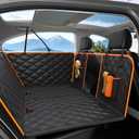 Dog Car Seat Cover for Back Seat, Hard Bottom Back Seat Extender for Dogs - Supports 400lbs,New Waterproof, Scratch Resistant, Anti Slip Portable Dog Hammock,Suitable for Cars, SUVs and Trucks(Orange