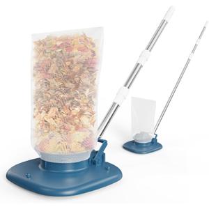 Rechargeable Pool Leaf Vacuum, 83GPM Powerful Suction Cordless Pool Skimmer for Inground & Above Ground Pools with 6.6Gal Leaf Catcher Bag and Telescopic Pole for Heavy Debris Areas