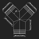 4'' Inch Duct Splitter for Exhaust Fan Dryer Vent Hose 3 Way Duct Hose Connector, Y Shape, Y Joint Metal (4'' Inch, Y Shape with Rubber Gasket)