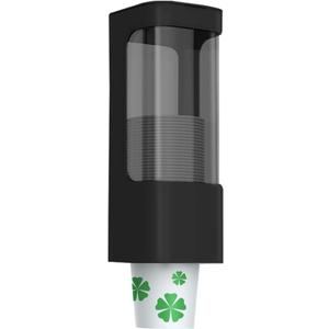 Cup Dispenser, Wall Mount Water Cooler Cup Holder Fit 3-5oz Small Cups, Pull Type Cups Holder for Home, Bathroom, Office Hospital, Adhesive Paste or Screw Install (Black)