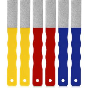 Honoson 6 Pcs Diamond Sharpening Hones Sets Color Coded Diamond Sharpening Stones Tools Flat Hand File Knife Set for Hunting, Outdoor