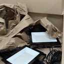 LIVOWALNY 11000 lm LED Work Lights with Stand Pack of 4, 110W Adjustable Head Tower Light with 13FT Cord, Portable IP65 Waterproof Tripod Flood Light for Job Site Workshop Garage Construction Lighting