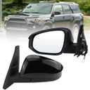 Left Driver Side Mirror Compatible With 2014-2025 Toyota 4Runner With Manual Folding Power Glass Heated Black Replace#87940-35B60(5Pins)