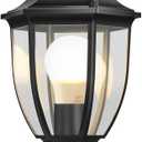 Lamomo Dusk to Dawn Outdoor Post Lights, Waterproof Aluminum Lamp Post Light Fixture, Lamp Posts Outdoor Lighting Pole Lantern for Yard Patio Pathway Garden (15.5Inch-1Pack, Black)