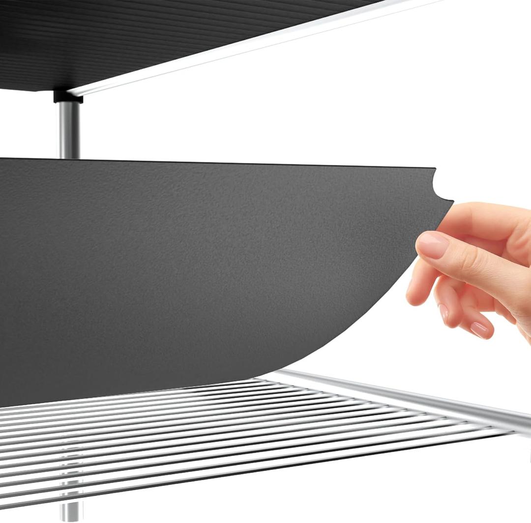 5pcs Shelf Liners of Wire Shelf System,16 x 36 inch Plastic Shelf Liners Mats for Wire Shelving (Rolled,Grey) (Gray)