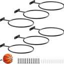 6in Metal Ball Holder Wall Mount for Basketball Football Display | Space-saving metal ball holder bulk, sturdy wall bracket stores basketball, soccer and volleyball for neat room organization
