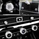 Knob Covers for Honda Civic Accessories 2026 2025 2022-2024 for CRV 2026 2025 2024 2023 for Acura Integra 2025 2024 2023 Hazard Lights, AC, Air Vent, Audio, Push Start Button Cover Ring 12Pcs(Bling)