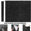 5 x Peel and Stick Wallpaper Black Wood Wall Paper - 17.5 x 100 Inch Self Adhesive Wallpaper Peel and Stick, Easy to Paste Wall Contact Paper for Stand Liner, Table and Door Makeover Decor