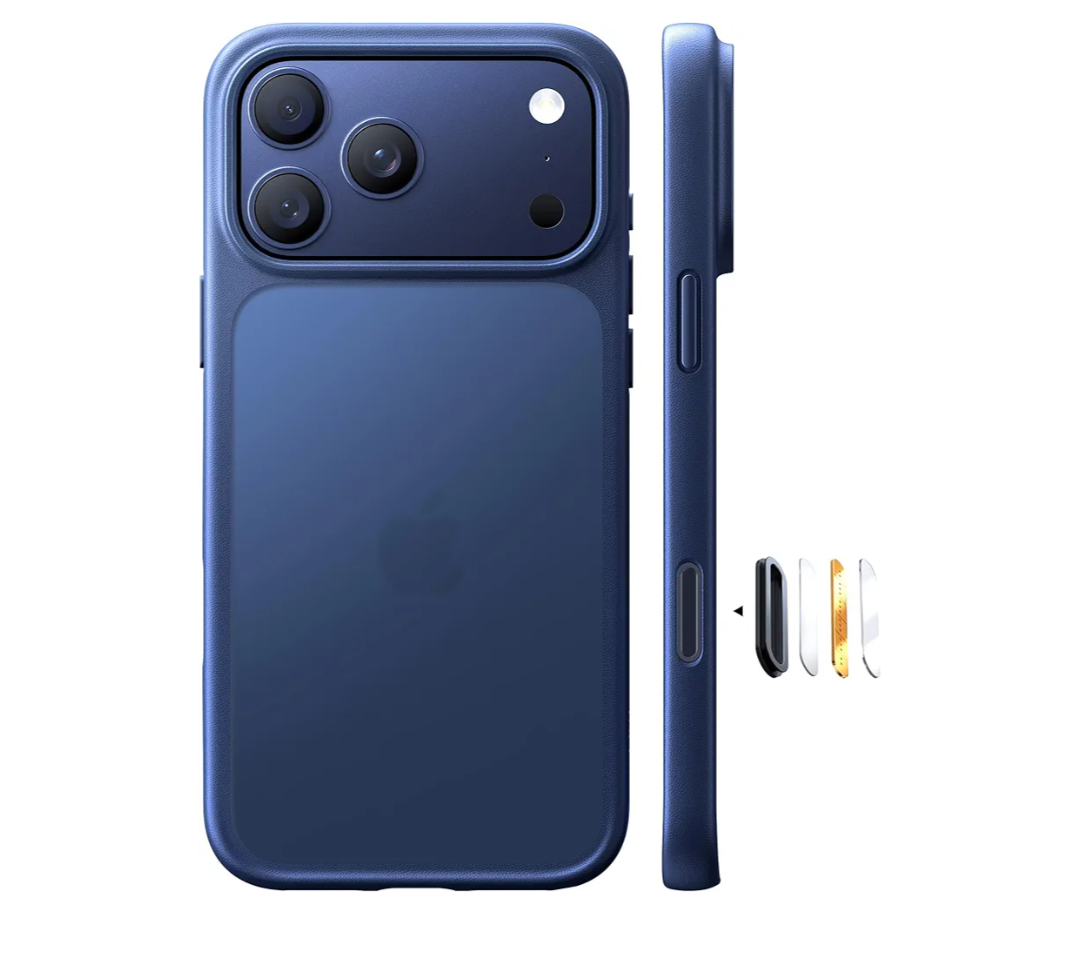TORRAS for iPhone 17 Pro Case, Beyond Military-Grade Protection, Camera Control Button, DIY Buttons, Translucent Matte Slim Thin Shockproof Hard Back Anti-Scratch case for iPhone 17 Pro, Deep Blue