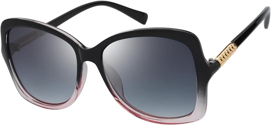The Fresh Women's Oversized Square Jackie O Cat Eye Hybrid Butterfly Fashion Sunglasses - Exquisite Packaging (731602 Crystal Pink/ Black Paint) The Fresh Women's Oversized Square Jackie O Cat Eye Hybrid Butterfly Fashion Sunglasses - Exquisite Packaging (731602 Crystal Pink/ Black Paint)