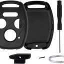 No Key Cutting or Programming Needed Replacement Keyless Entry Key Fob Shell Case Fit for Honda 2006-2013 Civic EX / 2003-2012 Accord / 2009-2015 Pilot /2005-2006 CR-V (1-Black)
