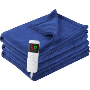 Kosydown Heated Electric Blanket Throw Size 50"x 60" Heating Thow Blanket Soft Warm Thick Bed Blanket for Cold Winter 5-Position