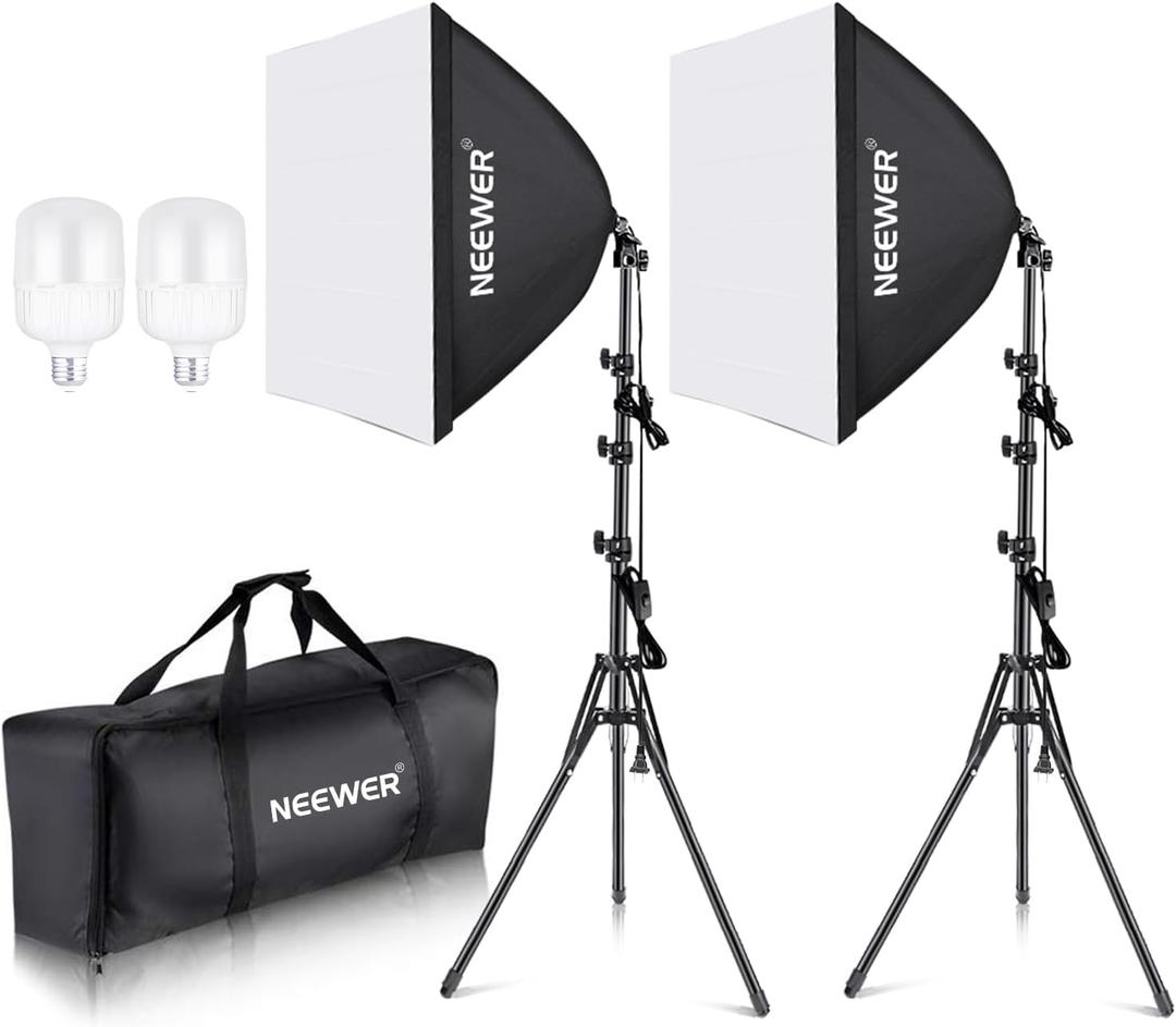 NEEWER 700W Equivalent Softbox Lighting Kit 2 Pack, Photo Studio Equipment